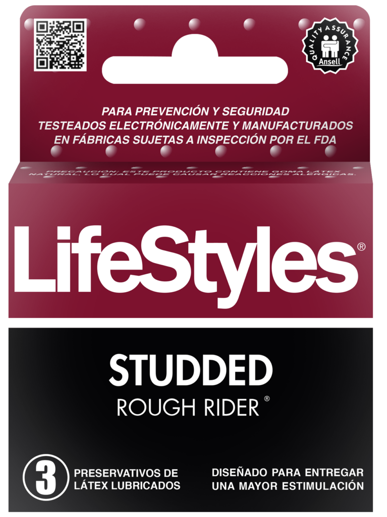 Lifestyles Studded Rough Rider x 3 unds