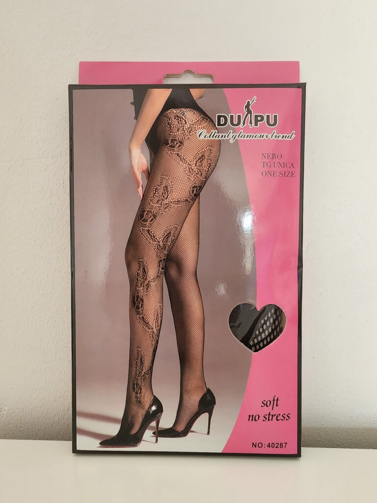 Panty Negra En Fina Red “Mariposas” COD40287