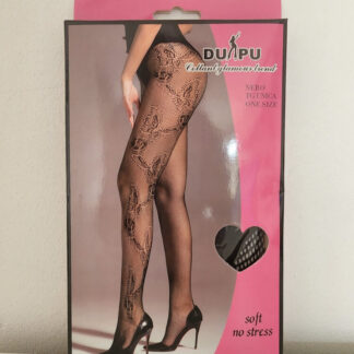 Panty Negra En Fina Red “Mariposas” COD40287