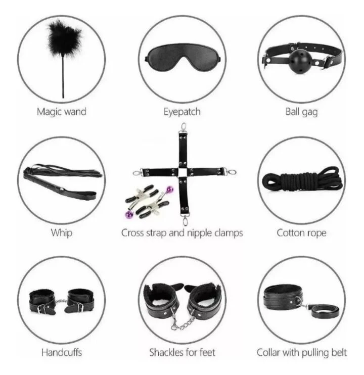 Kit de Sade de 10 Piezas Color Negro - Imagen 2