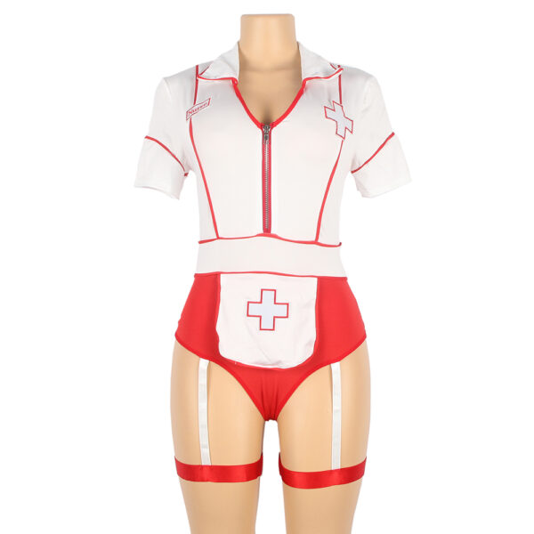Disfraz De Enfermera En Body Con Portaligas XL - Imagen 5