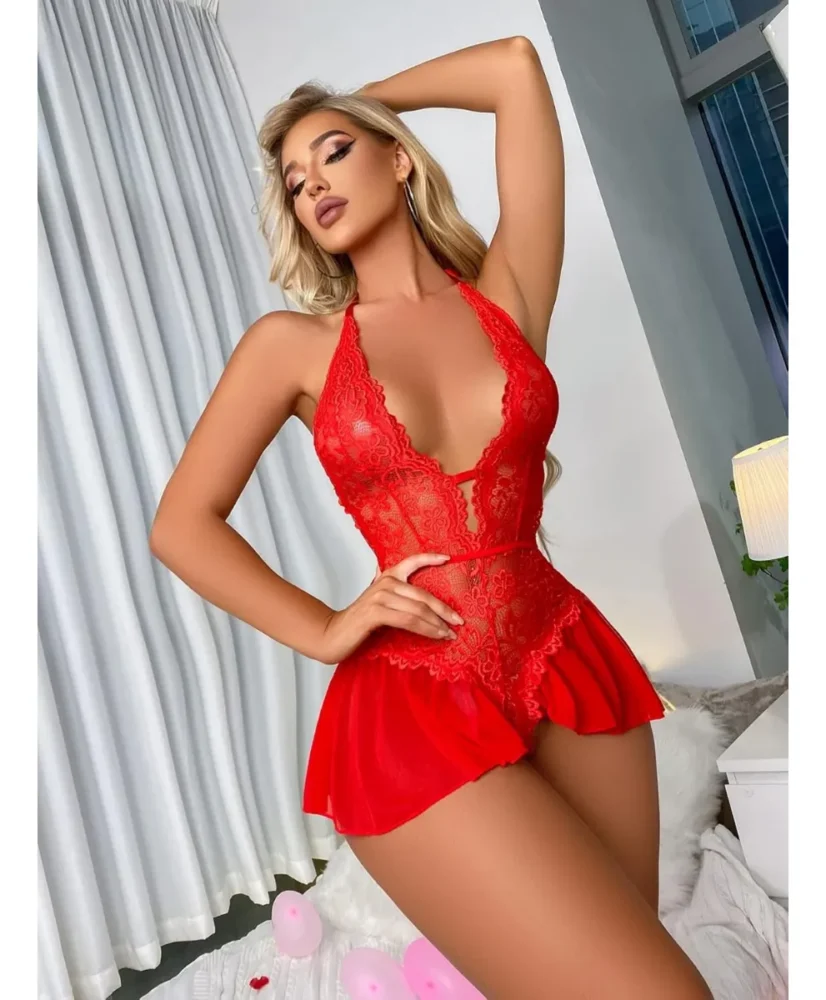 Body Sexy De Encaje Transparente Javi - Imagen 2