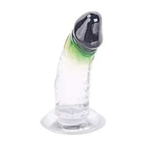 Dildo Bicolor Transparente Curvo