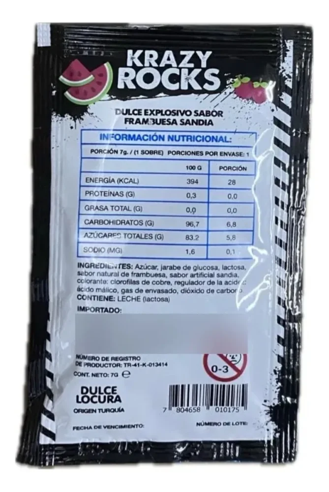 Peta zetas Krazy Rocks 7 grs. Frambuesa/Sandia - Imagen 3