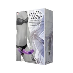 Arnés con Doble Vibrador Morado