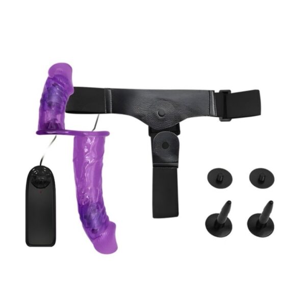 Arnés con Doble Vibrador Morado - Imagen 6