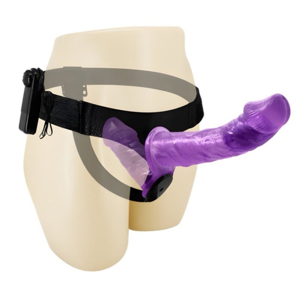 Arnés con Doble Vibrador Morado - Imagen 4