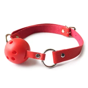 Bozal De Eco Cuero Con Bola Color Rojo