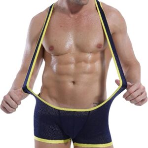 Boxer Negro Y Amarillo Con Tirantes (Leotardo Hombre)