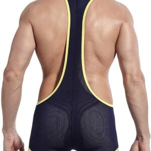 Boxer Negro Y Amarillo Con Tirantes (Leotardo Hombre)