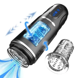 Masturbador Masculino Telescópico y Rotativo 360. Recargable